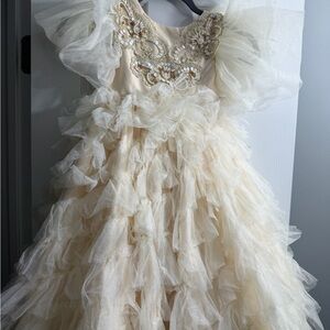 Amelia Dollcake Ivory Ruffled Gown